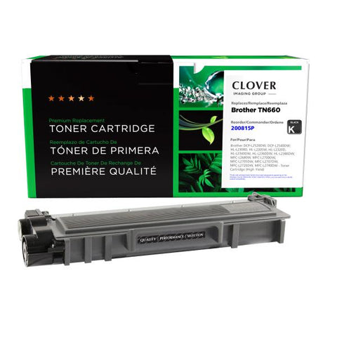 Clover Technologies Group, LLC Remanufactured High Yield Toner Cartridge (Alternative for Brother TN660) (2600 Yield)